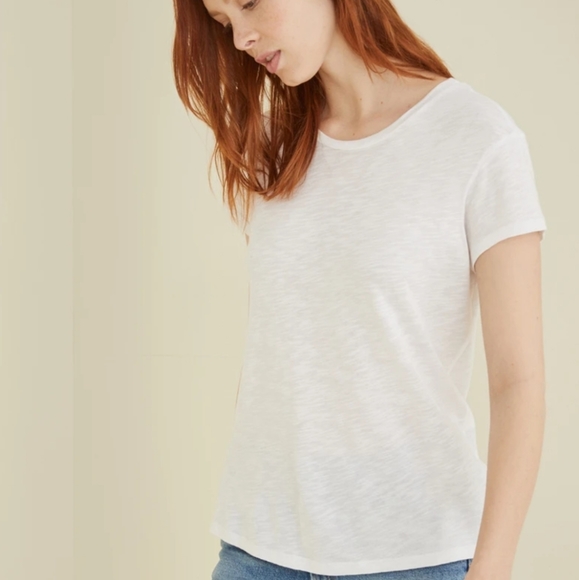 Amour Vert Leif Slub Crewneck Tee White - Picture 12 of 15